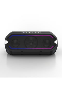 Buy Hydra Boom Wireless Bluetooth Speakers, USB Type-C Rechargeable, 100-foot wireless range, Qi Charging, Stereo Speaker with LED Lights, IP67 Floats in Water, Voice Assistant,16 Hour Playtime, Black in Saudi Arabia