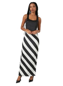 Buy Satin Striped Maxi Skirt in Egypt