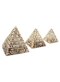 Buy immatgar pharaonic Decorative Egyptian Decorative 3 Pyramids ancient Egyptian souvenirs gifts from Egypt Collectible Pharaohs (shape 2 - off white - 8 CM Height) in Egypt