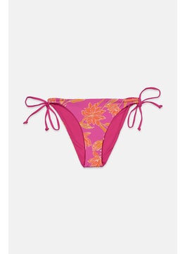 Buy Women Printed Bikini Bottom, Pink Combo in Saudi Arabia