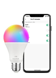 اشتري UanTii الذكية لمبة تويا واي فاي الإضاءة لمبة 15 واط التطبيق والصوت التحكم عن بعد في السعودية