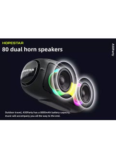 Buy HOPESTAR A50 High Power Bluetooth Speaker 80W Wireless Car Subwoofer RGB Color Atmosphere Eight Portable FM External Speaker. Hopestar speaker features... in Saudi Arabia