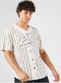 Buy Varsity Ziczac Pinstripe Baseball Shirt in Saudi Arabia