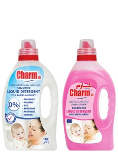 Buy Charmm Laundry Liquid for Babies Laundry 1L And Charmm Sensitive Laundry Liquid for Babies Laundry 1L in UAE