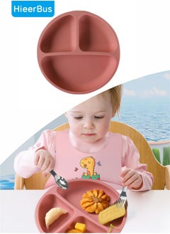 Buy Silicone Feeding Bowl Suction Plates for Babies & Toddlers - 100% Silicone,Non-Toxic BPA Free.(pink) in UAE