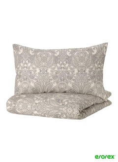 Buy Duvet cover and 2 pillowcases dark grey 240x220/50x80 cm in Saudi Arabia