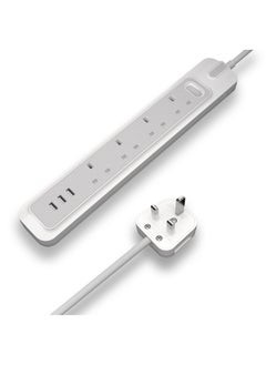 Buy Power Strip Extension 5 Meter 4 Sockets 3 USB Charging Ports 3250 Watts WA50002 in Saudi Arabia