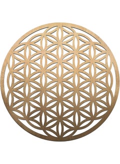 Buy 12 Flower of Life Seed of Life home decor wooden wall art sacred geometry art sculpture wall decorations chakra banner crystal grid Gold in UAE