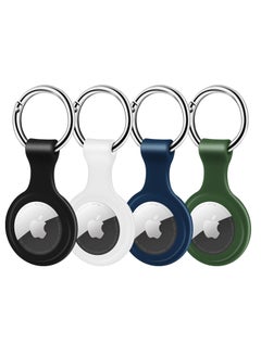 Buy 4 Pack Protective Air Tag Case Waterproof Liquid Silicone for Apple Airtags Keychain Key Ring Anti Lost AirTag Tracker Holder Anti Scratch Air Tags Cover Loop Finder Items GPS Accessories in Saudi Arabia