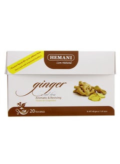 Buy Hemani Ginger Herbal Tea  Aromatic & Reviving 20 Bags 40grams in UAE