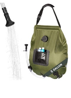 Buy Camping Shower Bag, Portable Solar Heating Camp Shower 5 Gallons/20L with Shower Head & Temperature Indicator  for Outdoor Traveling/Climbing/Hiking/Beach/Swimming in Saudi Arabia