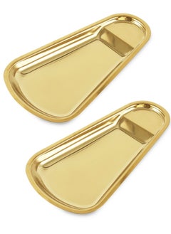 اشتري 2 Pack Gold Stainless Steel Spoon Rest, Spatula Ladle Spoon Utensils Holder, Suitable for Home Kitchen and Coffee Bar Decoration (Gold） في الامارات