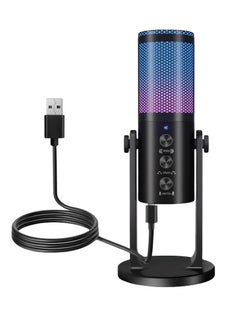 Buy Gaming Microphone USB Condenser Podcast Microphone with RGB LightingTap-to-Mute Sensor Cardioid Polar Pattern for Gaming Streaming Podcasts Twitch YouTube TikTok in Saudi Arabia