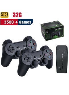 اشتري Video Game Console 2.4G Double Wireless Controller Game Stick 4K - 3500 Games - 32GB Retro Games for TV في السعودية