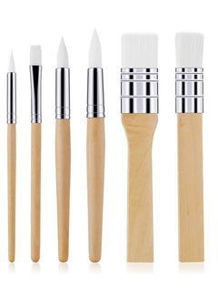 Buy 6pcs Wooden Oil Paint Brush Set Acrylic Painting Brushes Kit for Oil Watercolor Canvas DIY Arts Crafts Supplies in Saudi Arabia