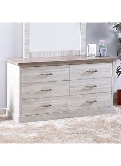 Buy Angelic 6-Drawer Master Dresser Without Mirror 120x75x45cm in UAE