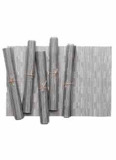 Buy 6-Piece Crossweave Placemat Set Grey 45 x 30centimeter in Saudi Arabia