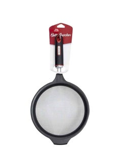 Buy Strainer with Silicone Handle Black and Silver 37 x 18.8cm in Saudi Arabia