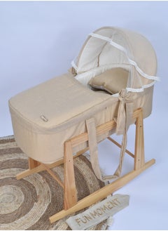 Buy Portable Baby Bed with Rocking Wooden Base in Saudi Arabia