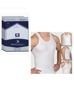 Buy Drosh Vest Undershirt Cotton For Men (6 Pieces) in Saudi Arabia