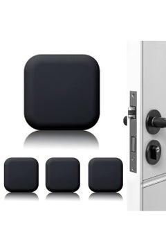 اشتري Door Stoppers Wall Protector, Door Handle Silicone Crash Pad, 4 Pieces Self-Adhesive Door Rear Buffers Quiet Anti-Bump Pads Furniture Accessories for Home Office (Black) في السعودية