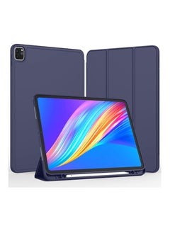 اشتري New iPad Pro 12.9 Case 2021(5th Gen) with Pencil Holder [Support iPad 2nd Pencil Charging/Pair],Trifold Stand Smart Case with Soft TPU Back,Auto Wake/Sleep(Dark Blue) في مصر