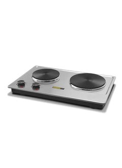 Buy Electric Flat Cooker, 2 Eyes, 1500+2000 Watt, Silver, JMK7010 in Egypt