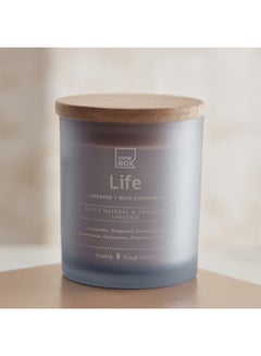 Buy Sentiment Life Jar Candle in Frosted Glass with Wooden Lid 206 g in Saudi Arabia