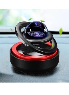 Buy Car Air Freshener Solar Rotating Aromatherapy Ornament with Interstellar Crystal Ball (Black and Red) in UAE