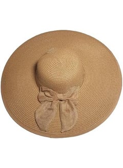 اشتري MerryGlam Women Beach Hat | Brim Straw Girls Summer Sunshade Cap_ Travel Foldable Floppy UV Protection Sun Beach Ribbon Hat في الامارات