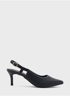 Buy Woven Sling Back Heeled Pump in Saudi Arabia