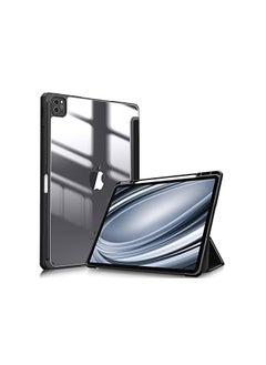 اشتري Ecosystem Hybrid Case Compatible with iPad Pro 12.9 inch (2022/2021/2020/2018, 6th/5th/4th/3rd Generation) - Shockproof Clear Back Cover with Pencil Holder, Auto Wake/Sleep (Black) في مصر