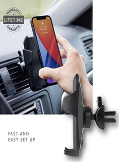 Buy Universal Air Grip Cradle Vent Mount, Expandable & 360 Swivel For Smartphones - Black in UAE