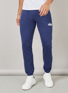 Buy Slim Fit Embroidered Fleece Joggers with Zip Pockets in Saudi Arabia