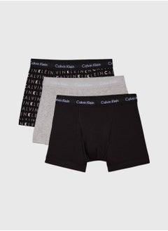 Buy Men's 3 Pack Trunks - Cotton, Black in Saudi Arabia