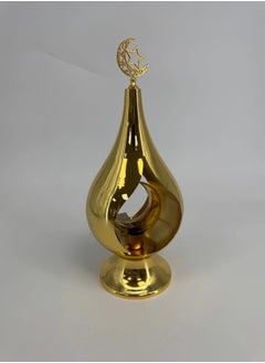 Buy A golden lantern with a luminous crescent and a Ramadan design. in Saudi Arabia