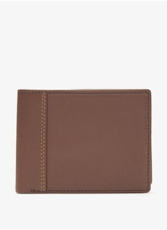 Buy Solid Bi Fold Wallet with Stitch Detail in Saudi Arabia