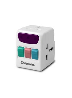 Buy Camelion Universal Adapter 3 Sockets (CMS-G140-CBH) - White in Egypt