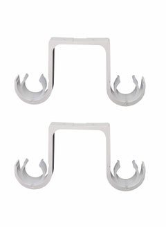 Buy Curtain Rod Brackets 2 Pcs Double Curtain Rod Ceiling Holder with Heavy Duty Metal Curtain Pole Holder Ceiling Bothway Decorate for Multiple Style Curtain in UAE