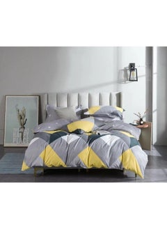 Buy 6-Piece New Style Queen Size Bedsheet and Pillow Case Set Includes 1xFitted Bedsheet 160*200+30cm, 1xDuvet Cover 180*230cm 4xPillow Cases Microfiber Multicolor 75*50cm in UAE