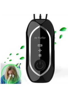 Buy Wearable Air Purifier Necklace, Personal Air Purifier, USB Rechargeable Travel Size Air Purifier, Portable Mini Air Ionizer for Car, Airplane, Office, Bedroom and Travel, Home 2 Gears (Black) in UAE
