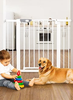 Buy Baby Gate for Stairs & Doorways, Extra Wide Baby Safety Door Gates,Pet Dog Gate, Auto Close Pressure Mounted Walk Thru Child Gate,NO Drilling (Gate + 20cm Extensions) in Saudi Arabia