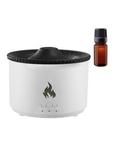 Buy Humidifier Flame Aroma Diffuser Aromatherapy Light Mist Atomizer Auto-Off Protection For Spa Home Yoga Office With 10 ML Multiple Essential Oil Air Freshener White 300ML in UAE
