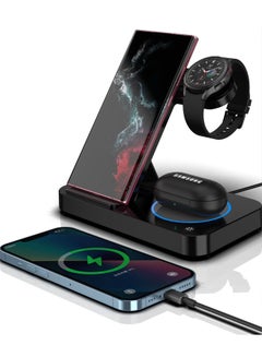 Buy Wireless Charger for Samsung 3 in 1 Wireless Charging Foldable Collapsible Station for Samsung Galaxy S23 Ultra S22 S21 Z Flip 4 Z Fold 4 Samsung Watch Charger for Galaxy Watch 5 Pro 4 3 Galaxy Buds 2 in UAE
