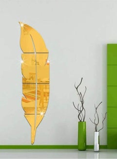 Buy Mirror Wall Decor Wall Stickers 3D Leaf Mirror Decal Mirror Wall Art Accents Acrylic Mural Peel & Stick Removable DiY in Saudi Arabia