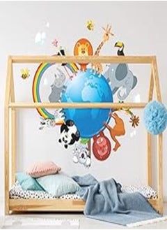 Buy Decorative kids room sticker - animals around the world (60x90cm) in Egypt