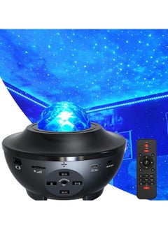 Buy Night Light Baby Star Projector, 10 Color Bluetooth night Lamp with Timer Remote and Rechargeable, Dimmable Combinations Romantic Starry Sky-Black in UAE