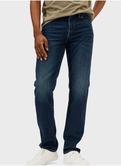 Buy Dark Wash Straight Fit Jeans in Saudi Arabia