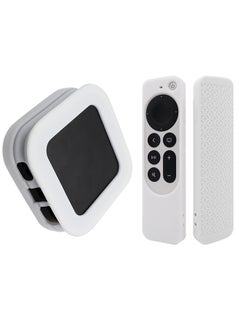 Buy Silicone Case for 2022 Apple TV 4K Wi-Fi TV Box Remote Cover, Foldable Soft Silicone Remote Sleeves with TV Box Case Skin -White in UAE