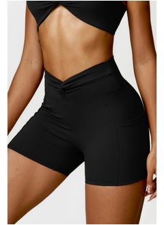 Buy KAWN YOGA Womens High Waist Contour Seamless Workout Sport Yoga Shorts Tummy Control With Pockets in UAE